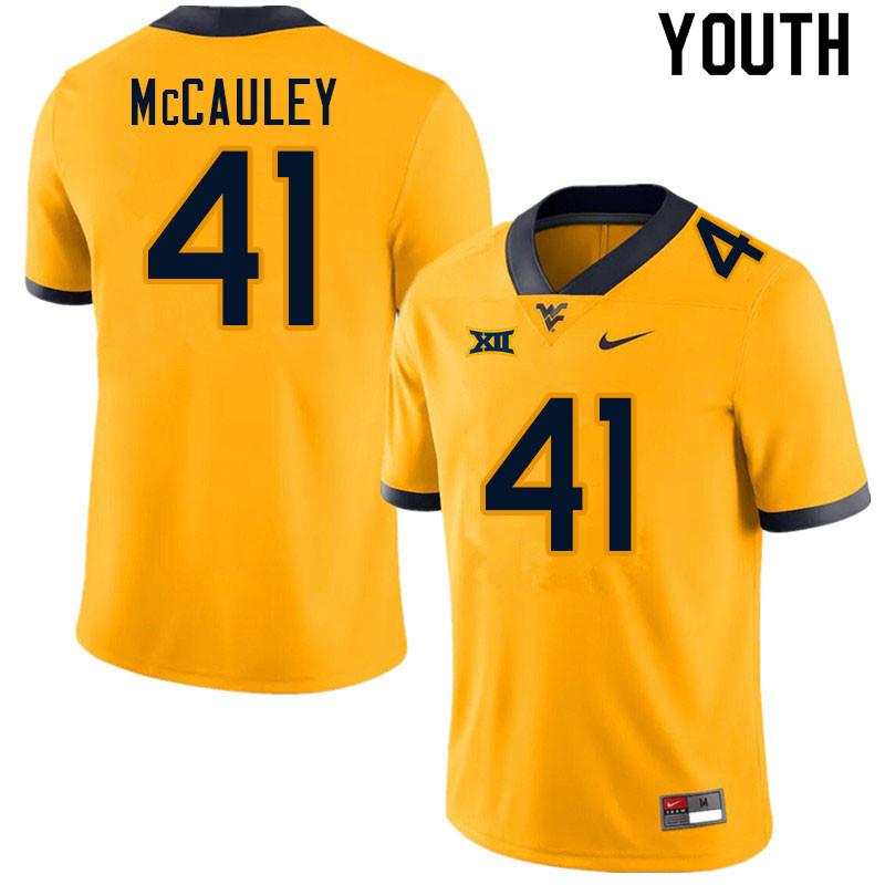 NCAA Youth Jax McCauley West Virginia Mountaineers Gold #41 Nike Stitched Football College Authentic Jersey GC23X54VK